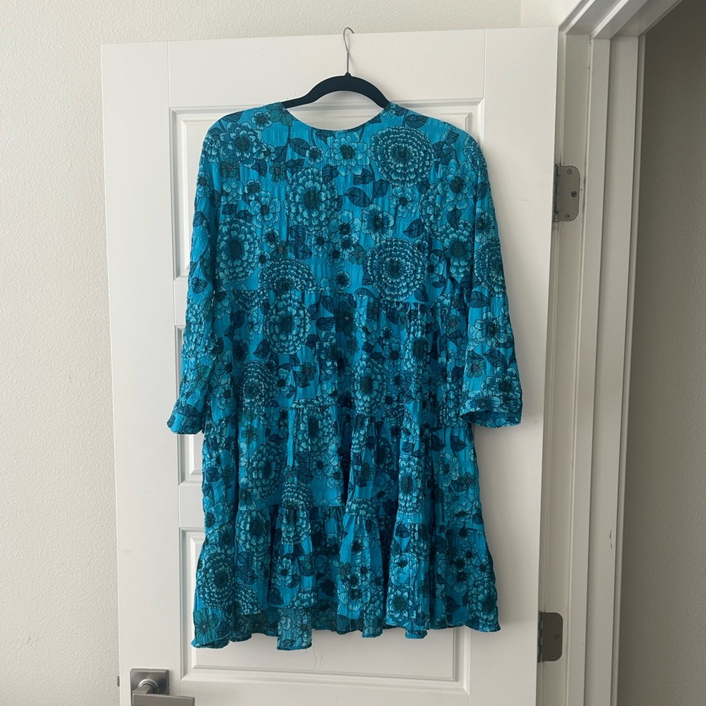 Zara Blue Floral Mini Dress, Size M